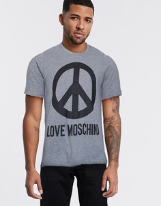Футболка с принтом Love Moschino-Серый