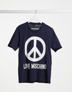 Футболка с принтом Love Moschino-Голубой