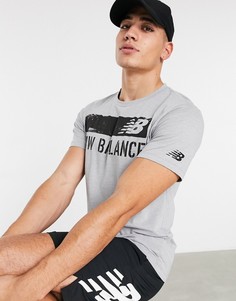 Серая футболка с логотипом в стиле ретро New Balance Running-Серый