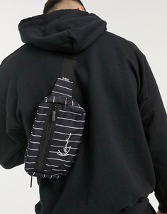 Черная поясная сумка в тонкую полоску с логотипом Karl Kani Signature-Черный