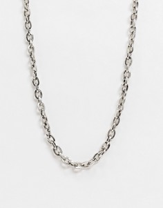 Серебристое ожерелье с овальными звеньями Icon Brand-Серебристый