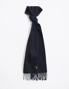Черный однотонный шарф из овечьей шерсти Barbour