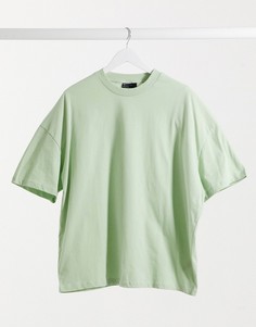 Oversized-футболка выбеленного зеленого цвета ASOS DESIGN-Зеленый