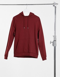 Бордовый худи из органического хлопка ASOS DESIGN-Красный