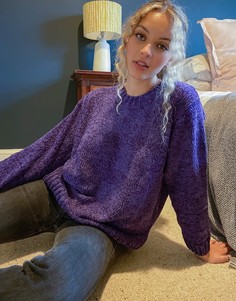 Джемпер из шенили в стиле oversized Threadbare bianca-Фиолетовый