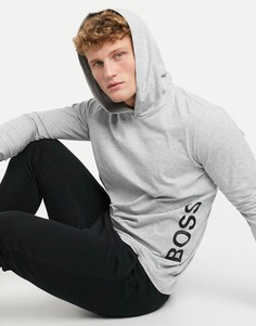 Худи серого цвета с логотипом Boss-Серый