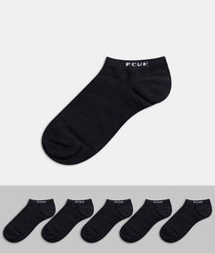Пять пар черных спортивных носков French Connection FCUK-Черный