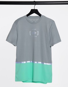 Футболка для бега с контрастной вставкой ASOS 4505-Серый