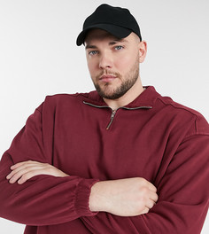 Oversized-свитшот с короткой молнией выбеленного красного цвета ASOS DESIGN Plus-Красный