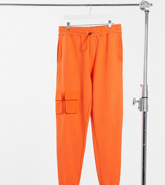 Оранжевые суженные книзу джоггеры с флисовой изнанкой и нейлоновыми карманами от комплекта ASOS DESIGN Tall-Оранжевый