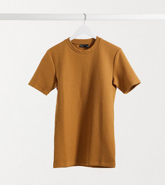 Облегающая футболка из плотной фактурной ткани коричневого цвета ASOS DESIGN Tall-Коричневый