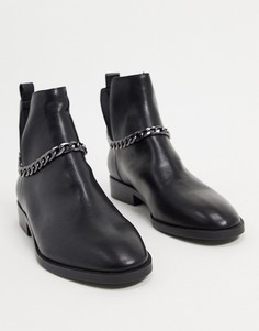 Черные ботинки челси с цепочками Stradivarius-Черный