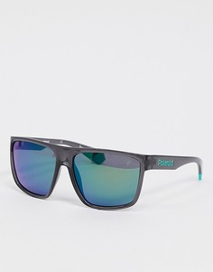 Серые прямоугольные солнцезащитные очки Polaroid X Love Island-Серый