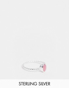 Кольцо из стерлингового серебра с камнем из розового кварца ASOS DESIGN-Серебристый