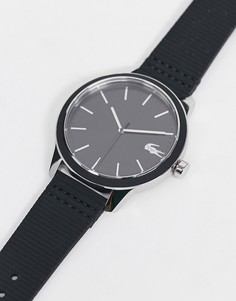 Черные часы с силиконовым ремешком Lacoste 12.12-Черный