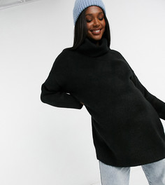 Черный джемпер для будущих мам в стиле oversized с высоким воротником Topshop Maternity