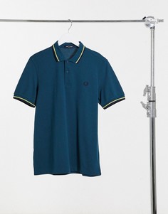 Темно-зеленая футболка-поло с двойным кантом Fred Perry-Зеленый