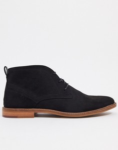 Черные кожаные ботинки-чукка Burton Menswear-Черный