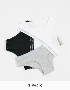 Набор из 3 трусов (черные/белые/серые) Reebok-Многоцветный