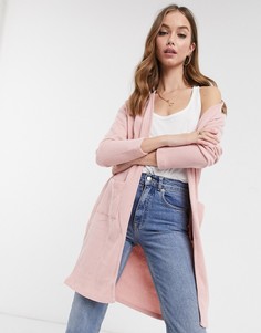 Удлиненный кардиган розового цвета Miss Selfridge-Бежевый