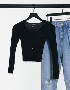 Черный трикотажный кардиган Monki Silja