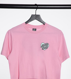 Розовая короткая футболка с принтом сердца Santa Cruz эксклюзивно для ASOS-Розовый