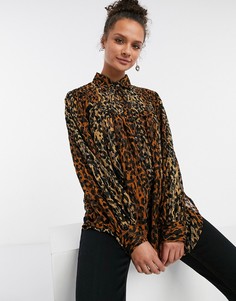 Коричневая блузка Topshop-Коричневый