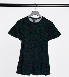 Топ для будущих мам с баской и двойным узором зеленого цвета New Look Maternity-Зеленый