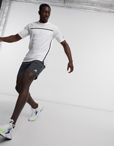 Белая футболка с полосками adidas Training-Белый