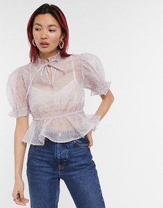 Фиолетовый кружевной топ-накидка River Island