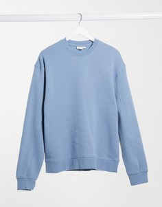 Свитшот в стиле oversized синего цвета Topshop-Голубой