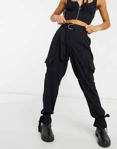 Черные брюки карго с поясом Vero Moda-Светло-коричневый