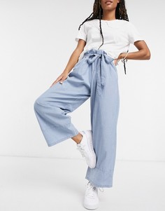 Синие брюки с широкими штанинами и поясом Vero Moda-Синий