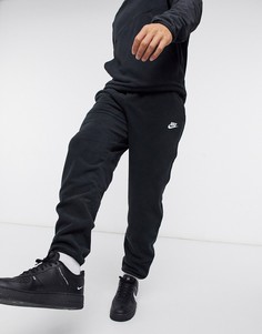 Черные джоггеры с манжетами и логотипом на лампасах Nike-Черный