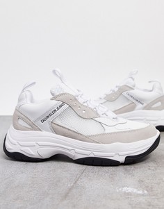 Бело-кремовые кроссовки Calvin Klein Marvin-Белый