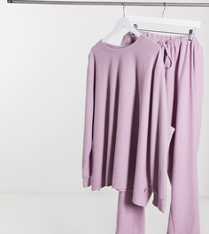 Комплект из легкого свитшота и джоггеров лилового цвета ASOS DESIGN Curve-Фиолетовый