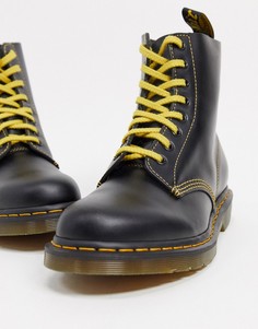 Ботинки темно-серого цвета с 8 парами люверсов для шнурков Dr Martens 1460 Pascal-Серый
