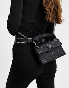 Черная миниатюрная сумка с тканевой ручкой Kurt Geiger London Kensington-Черный