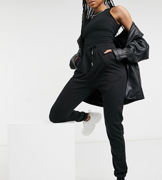 Черные базовые джоггеры из органического хлопка с завязкой ASOS DESIGN Tall-Черный