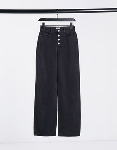 Черные джинсы с широкими штанинами на пуговицах Only Molly-Черный