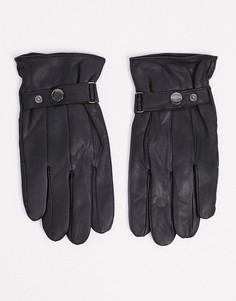 Черные кожаные перчатки для сенсорных гаджетов Barneys Original-Черный