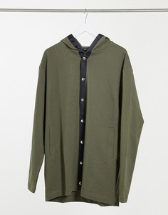 Удлиненная трикотажная куртка oversized на кнопках в зеленом цвете ASOS DESIGN-Зеленый