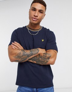 Темно-синяя футболка с контрастной окантовкой Lyle & Scott-Темно-синий