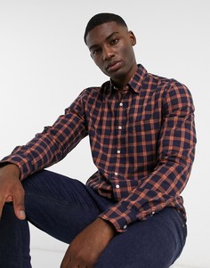 Рубашка из эластичной ткани в клетку с длинными рукавами J Crew-Красный