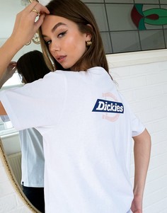 Белая футболка с принтом на спине Dickies Ruston-Белый