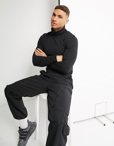 Черный обтягивающий свитшот-водолазка ASOS DESIGN