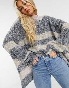 Джемпер в стиле oversized в полоску Free People-Многоцветный