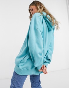 Oversized-худи бирюзового цвета Bershka-Голубой