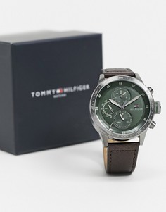 Часы с кожаным ремешком коричневого цвета Tommy Hilfiger-Коричневый