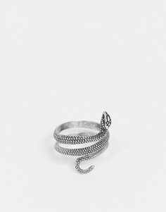 Серебряное кольцо в виде змеи River Island-Серебристый